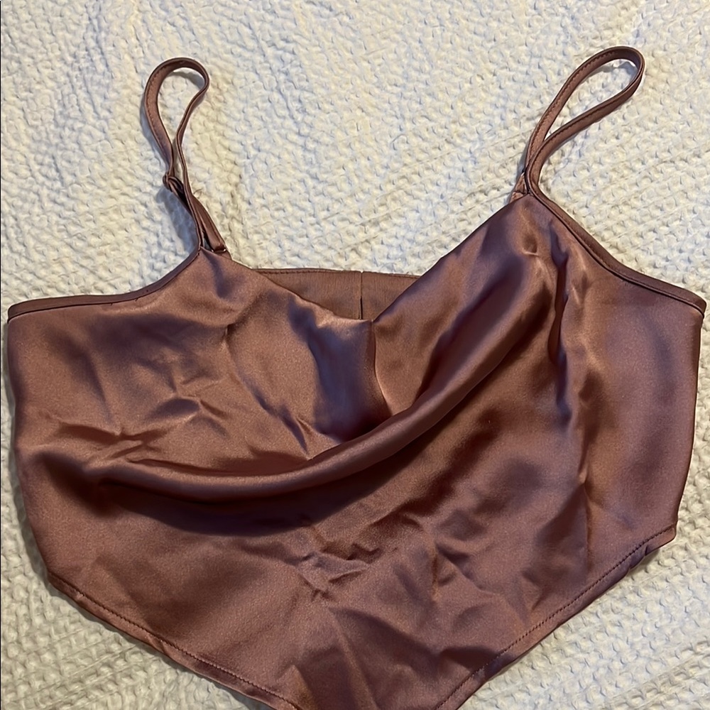 Mauve Satin Camisole Top - Picture 2 of 4